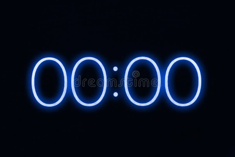 Digital clock timer stopwatch display showing 0 zero seconds. Emergency, stress, out of time concept. royalty free stock photography Digital clock timer stopwatch display showing 0 zero seconds. Emergency, stress, out of time concept. royalty free stock photography