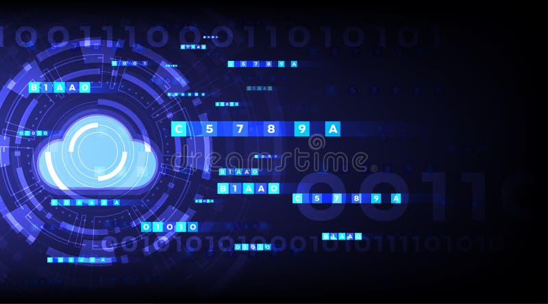 Digital cloud networking and password code royalty free illustration