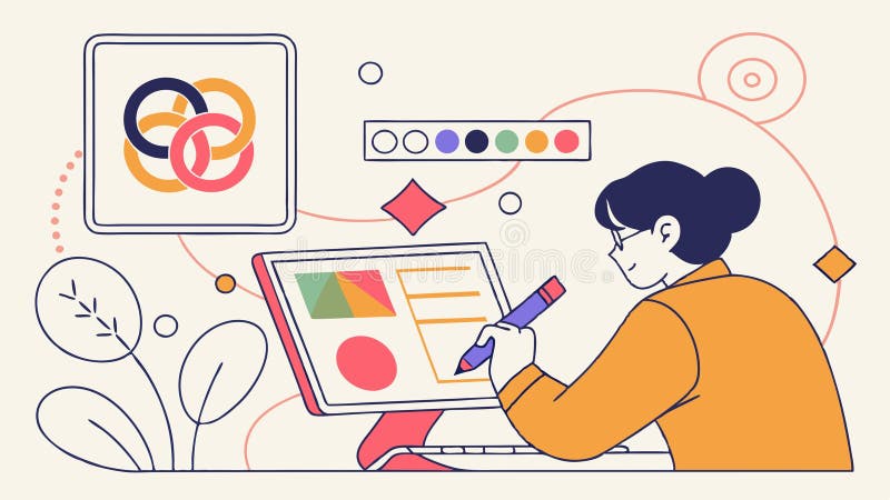 Digital Color Matching, Artistic Design Process, vector design Generative AI royalty free illustration