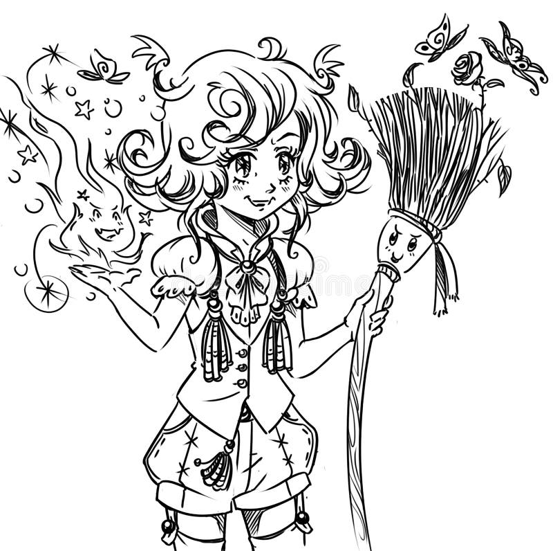 Download 180+ Anime Manga Witch Hunter Coloring Pages PNG PDF File