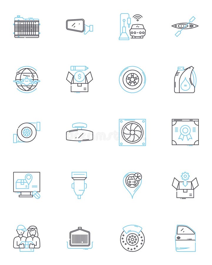 Digital Commerce linear icons set. E-commerce, Online shopping, Mobile payments, Cryptocurrency, Virtual storefront vector illustration