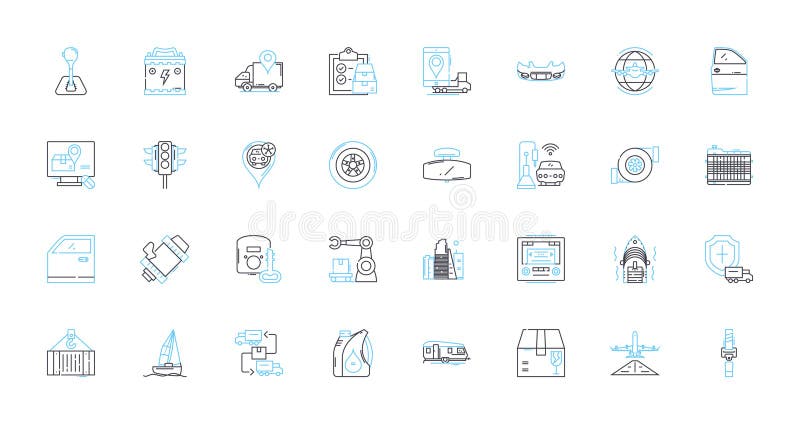 Digital Commerce linear icons set. E-commerce, Online shopping, Mobile payments, Cryptocurrency, Virtual storefront stock illustration