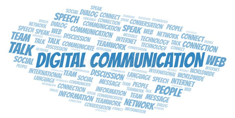 Digital Communication word cloud stock illustration