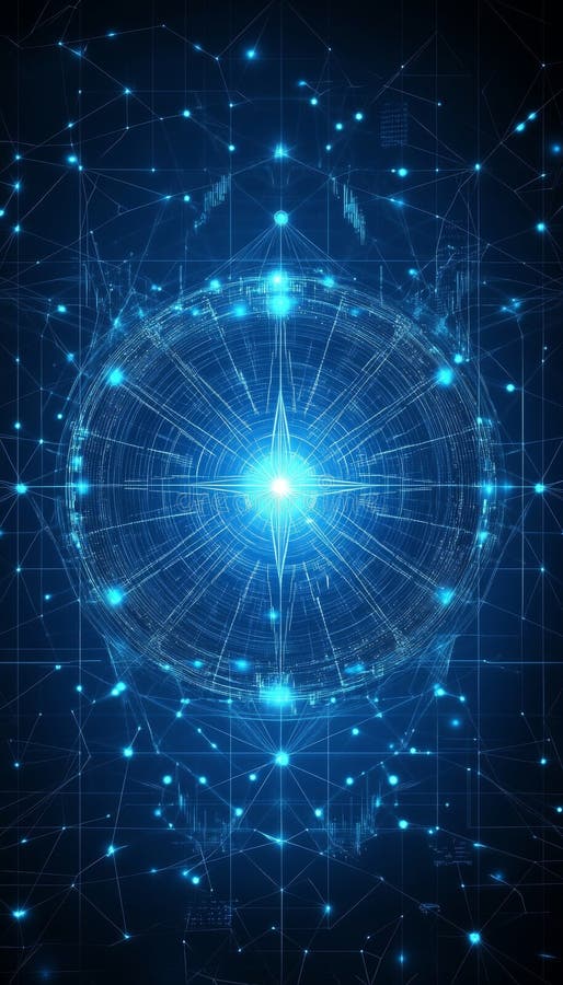 Digital Compass Navigating Glowing Data Streams, Symbolizing Guidance ...