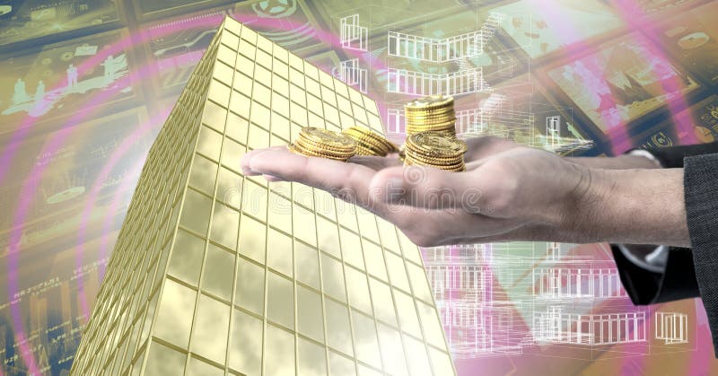 Hand holding money and House with financial economic background royalty free stock photography Hand holding money and House with financial economic background royalty free stock photography