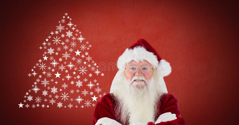 Santa and Snowflake Christmas tree pattern shape stock illustration Santa and Snowflake Christmas tree pattern shape stock illustration