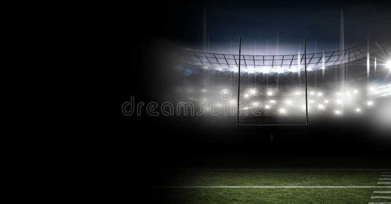 Sports stadium lights transition effect with darkness