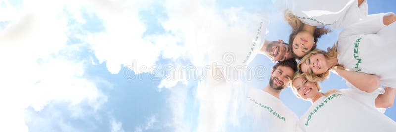 Teamwork transition with volunteer people in circle royalty free stock images Teamwork transition with volunteer people in circle royalty free stock images
