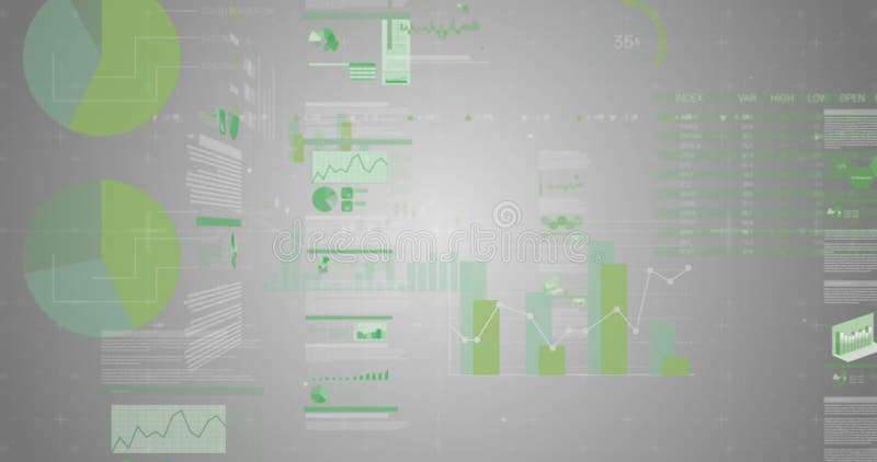 Digital composite of financial charts 4k vector illustration