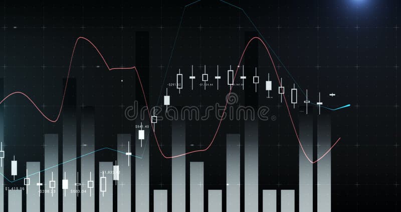 Digital composite of financial charts 4k vector illustration