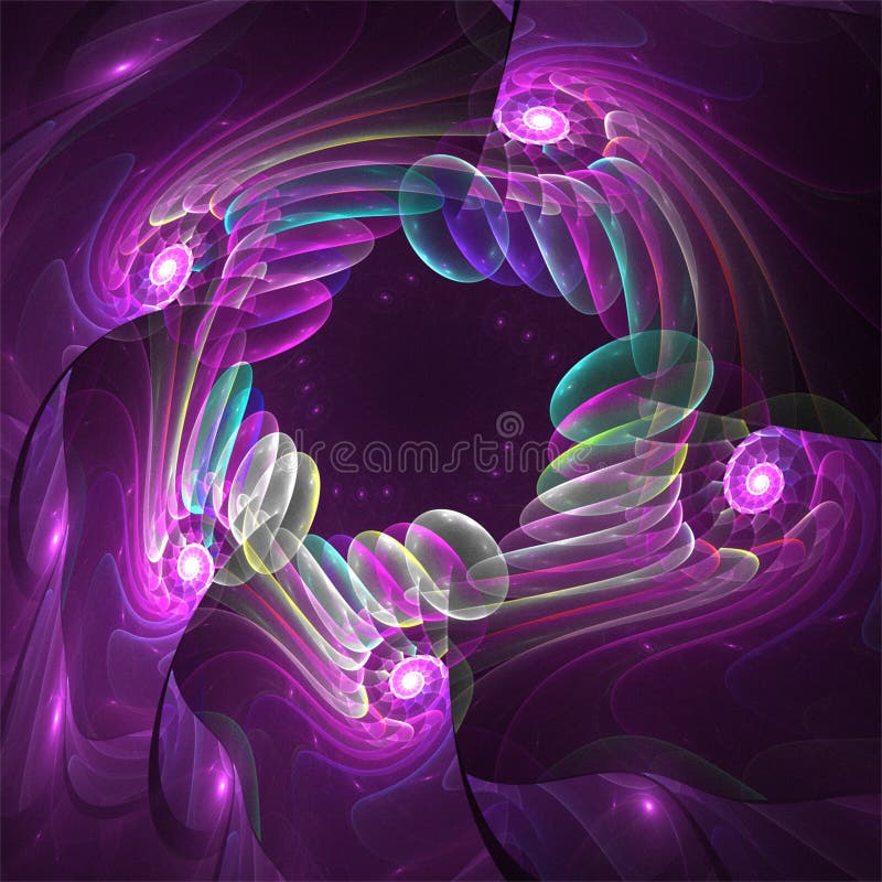 Digital computer fractal art abstract fractals five funny happy violet purple bubble spirals stock illustration Digital computer fractal art abstract fractals five funny happy violet purple bubble spirals stock illustration