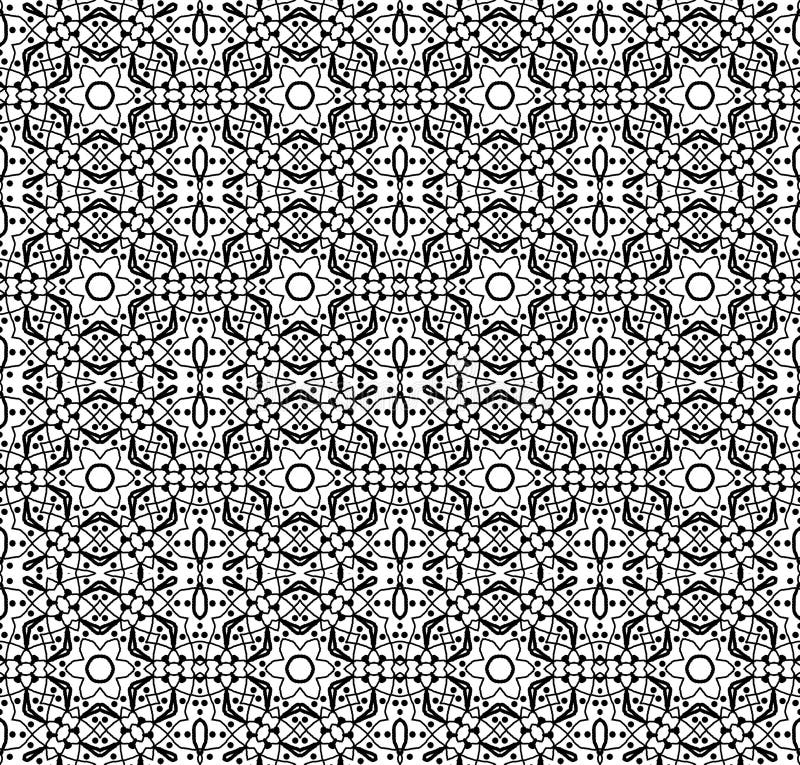 A complex seamless pattern with a black lines