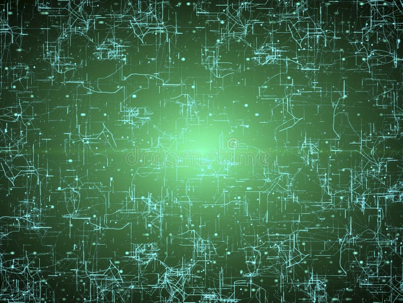 Digital connectivity, artificial intelligence and data storage concept. Emerging connections, conductors and neural signals royalty free illustration
