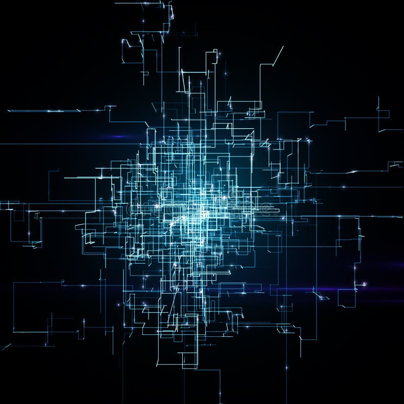 Digital Connectivity, Artificial Intelligence And Data Storage Concept. Glowing Electronic Circuit Board, Conductors And Neural vector illustration