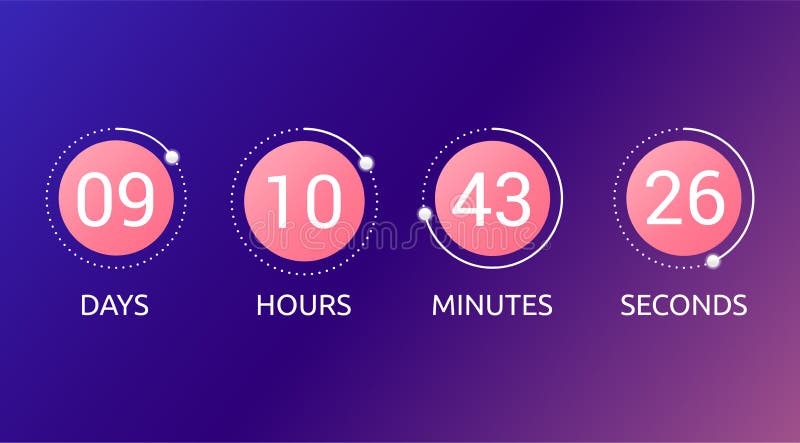 Digital countdown timer concept vector illustration