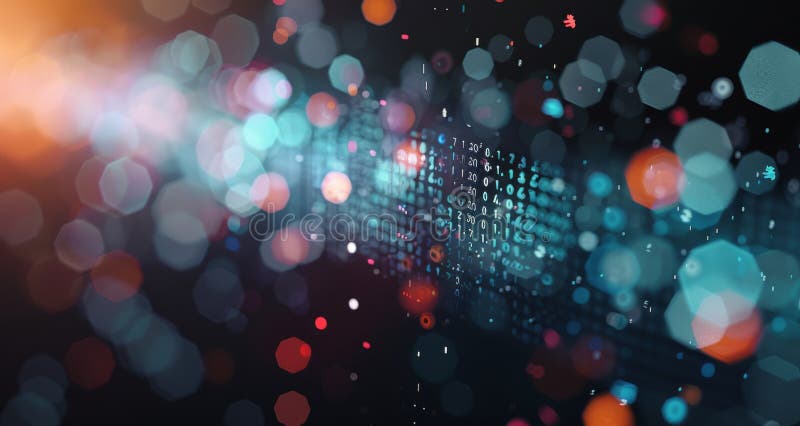 Digital Currency Concept With Dollar Bills And Circuit Patterns In Dark Background stock images