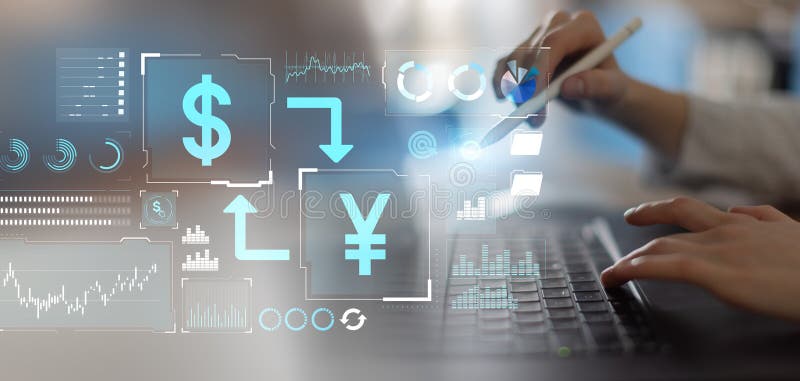 Digital Currency Exchange and Financial Market Analytics stock image