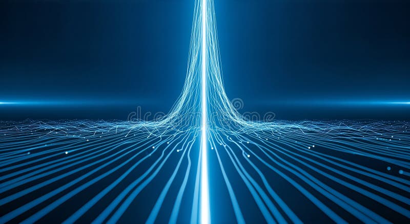 Digital Data Flow Convergence: Abstract Network Stream stock illustration