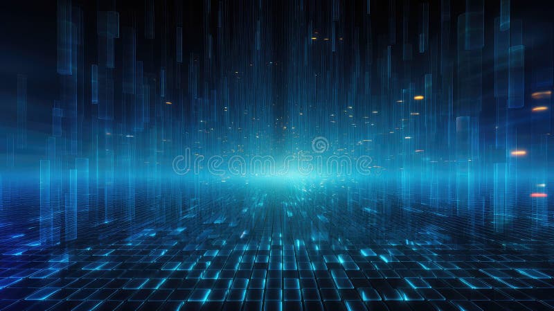 Digital data flow matrix stock illustration