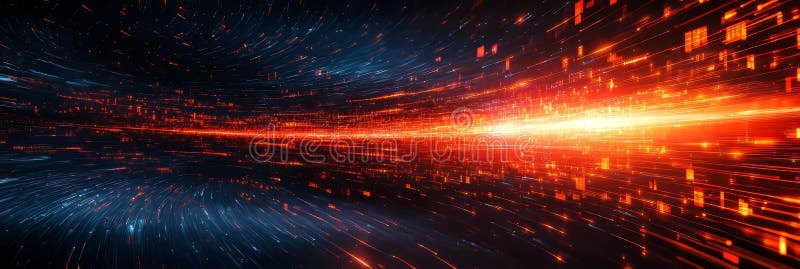Digital Data Flow with Motion Blur Future Transformation, Disruptive Innovation, Agile Business, Generated by AI