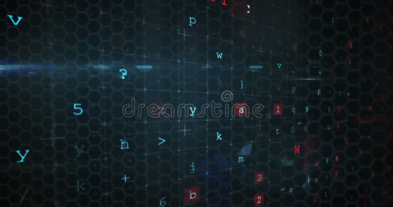 Digital data hacking 4k stock illustration