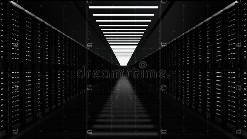 Digital data network servers in a server room of a data center or ISP with Electric circuit high speed data transfer