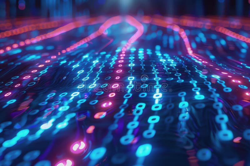Digital data stream background with binary code the flow information of cyber security technology AI generated