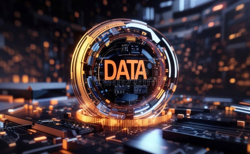 Concept cibernetic de tehnologie digitală a datelor generativ ilustrare AI stock illustration