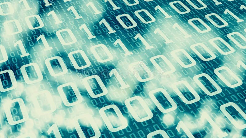 Digital data transformation, binary code cyberspace stock illustration