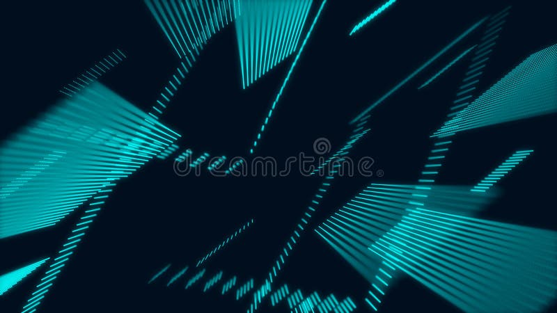 Digital database cyberspace. Decoding algorithms hacked software. Cyber security with moving particles. Big data visualization. 3d stock illustration