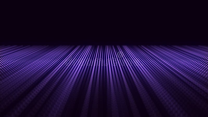 Digital database cyberspace. Decoding algorithms hacked software. Cyber security with moving particles. Big data visualization. 3d royalty free illustration