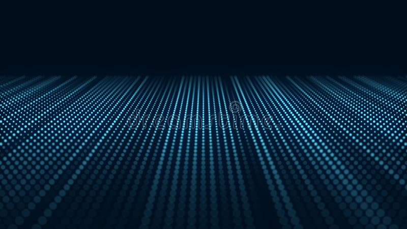 Digital database cyberspace. Decoding algorithms hacked software. Cyber security with moving particles. Big data visualization. 3d vector illustration