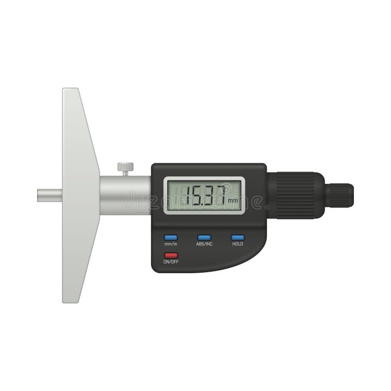 Digital depth gauge. Depth measurement tool. vector illustration