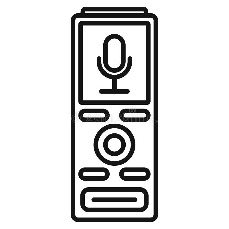 Digital dictaphone icon, outline style