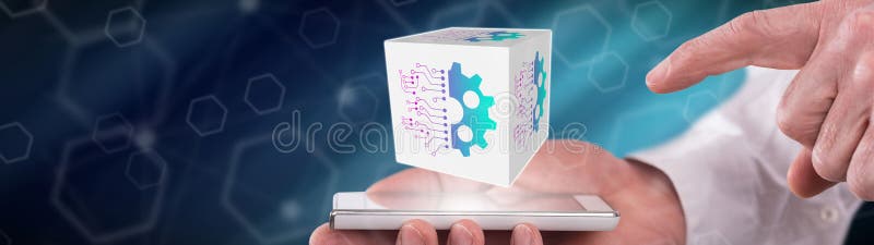 Concept of digital disruption royalty free stock photos