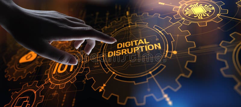 Digital Disruption Concept: Transforming Industries Through Innovative Technology stock photography