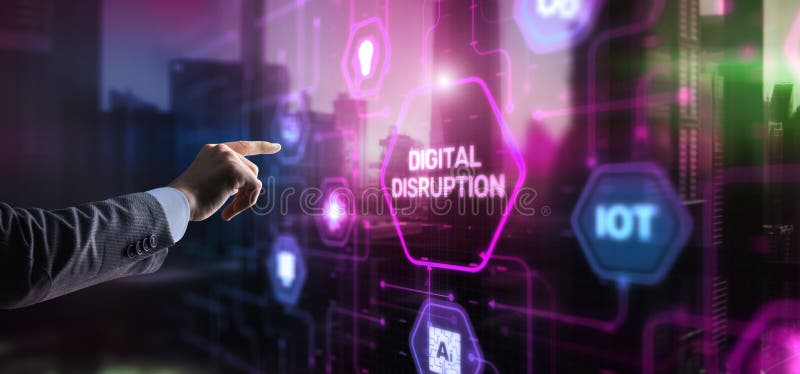 Digital disruption technology background. Innovation business concept stock photos