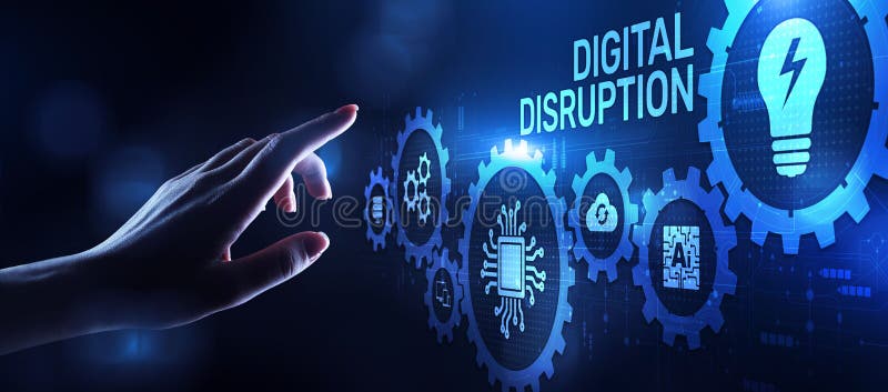 Digital disruption transformation digitalization innovation technology business concept. stock image Digital disruption transformation digitalization innovation technology business concept. stock image