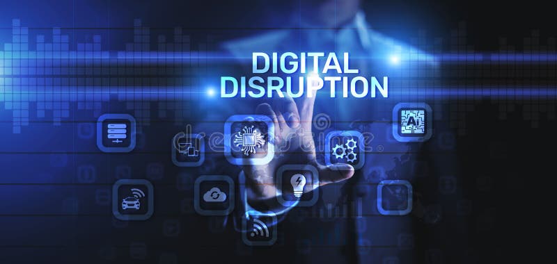 Digital disruption transformation digitalization innovation technology business concept stock photography