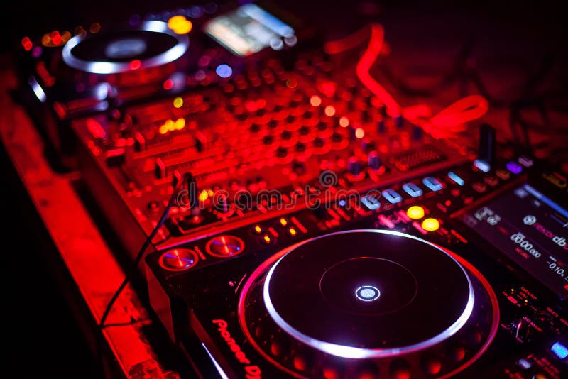 Digital Dj Turntable Mixing Board for Electronic Music Stock Image