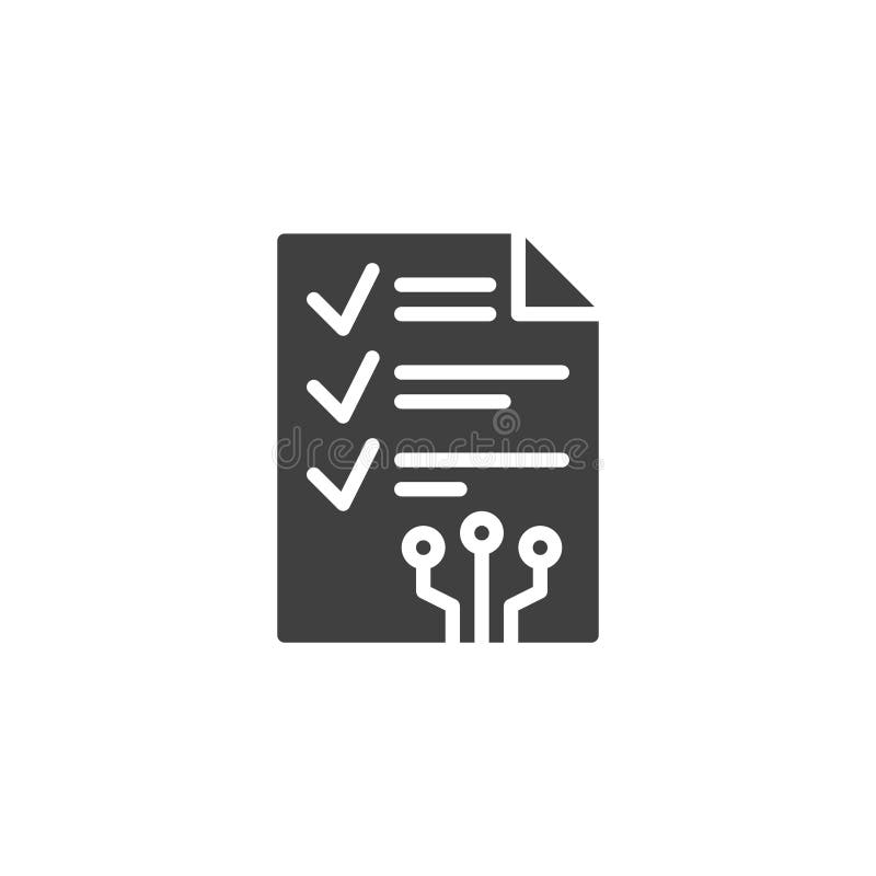 A digital document with a checkmark vector icon royalty free illustration