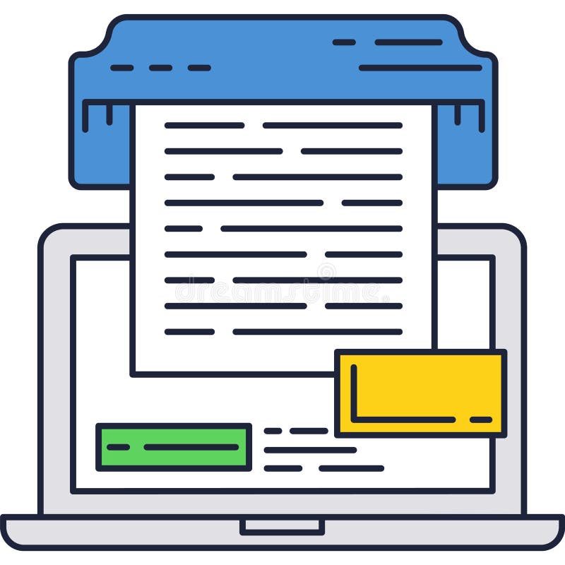 Digital document printing icon flat vector symbol vector illustration