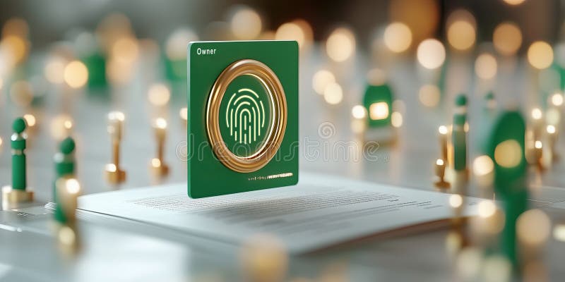 Digital document secured by fingerprint authentication and encryption royalty free illustration