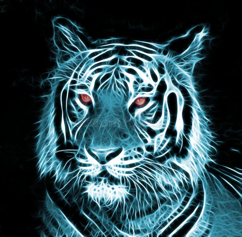 Digital drawing of a tiger stock illustration