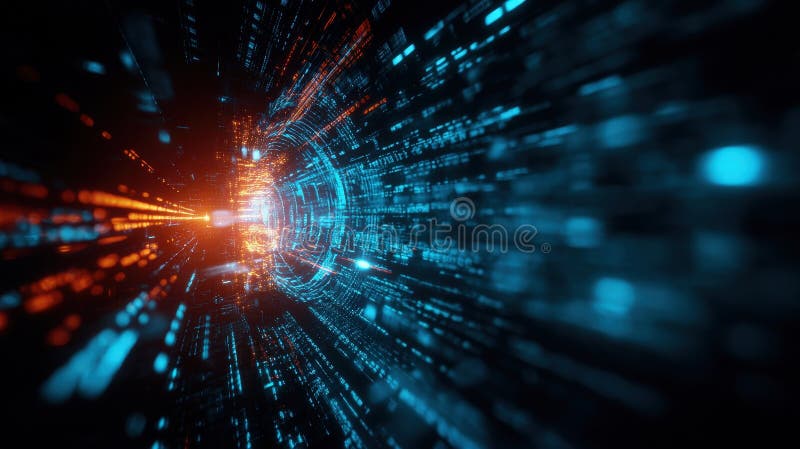 Digital Encryption Concept: Unlocked Padlock in Fiery Binary Code Data stock photos