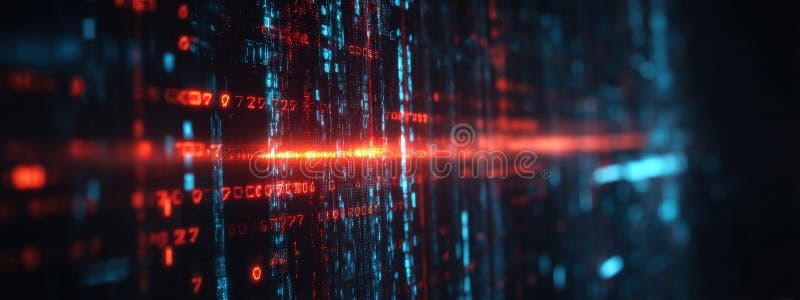 Digital Encryption Concept: Unlocked Padlock in Fiery Binary Code Data stock images