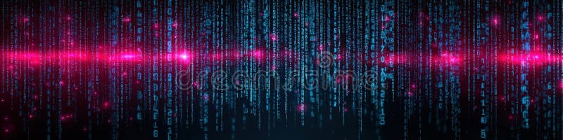 Digital Encryption Concept: Unlocked Padlock in Fiery Binary Code Data stock image