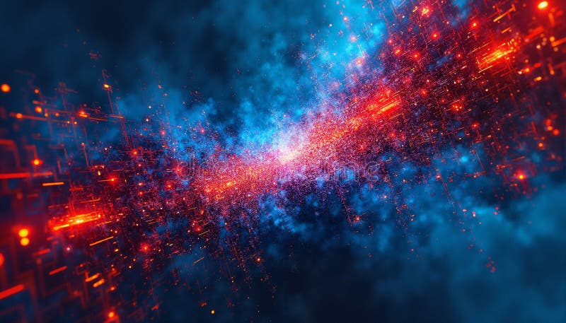 Digital Energy Collision Spectrum stock photos