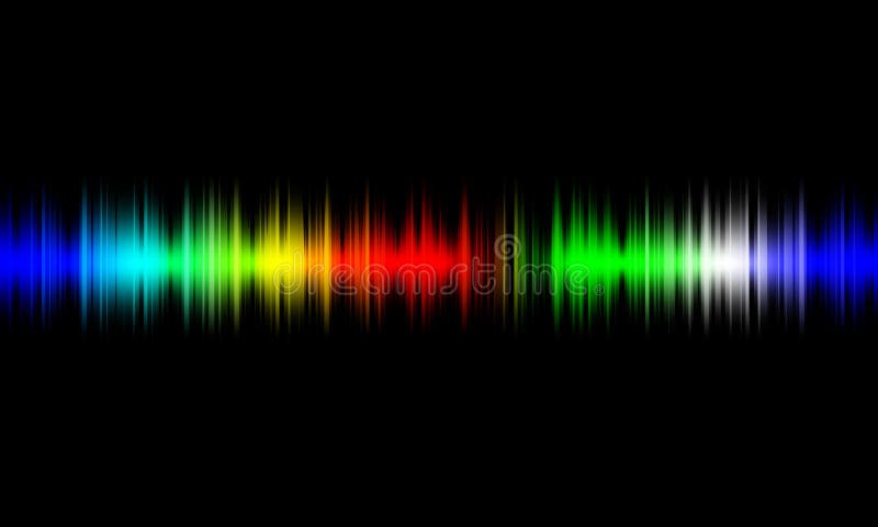 Digital equalizer audio sound waves on black background stock illustration