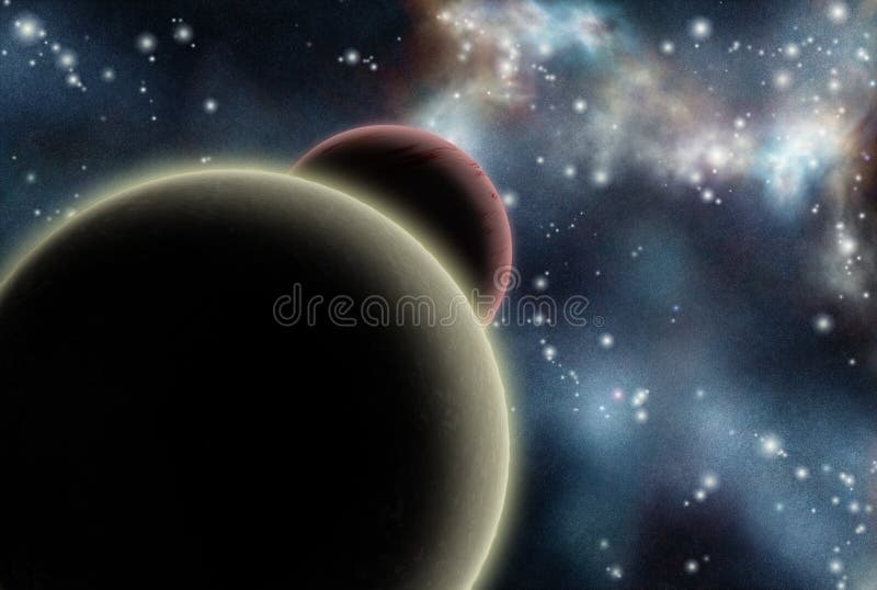 Digital erstelltes starfield mit kosmischem Nebelfleck stock abbildung